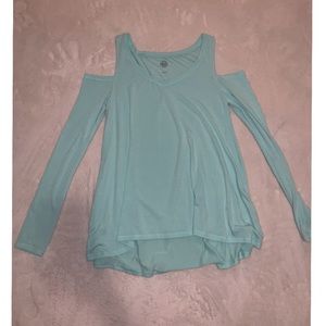 Mint off the shoulders top